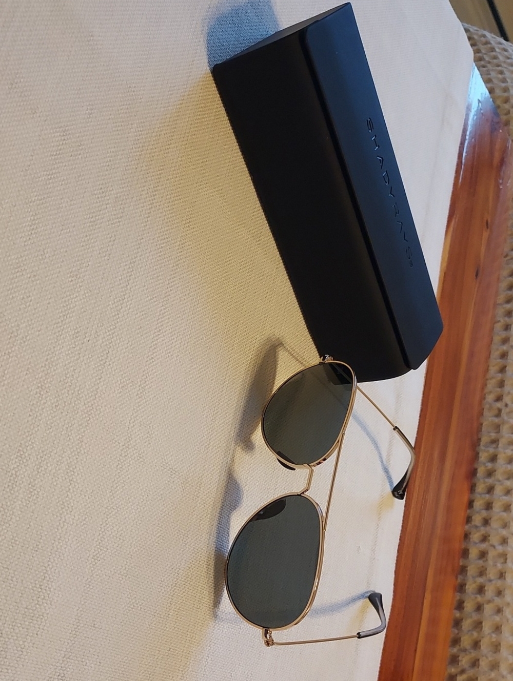 Aviator Sunglasses in Gold with Black Lenses